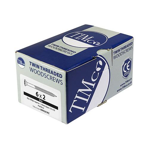 TIMCO Twin-Threaded Countersunk Silver Woodscrews