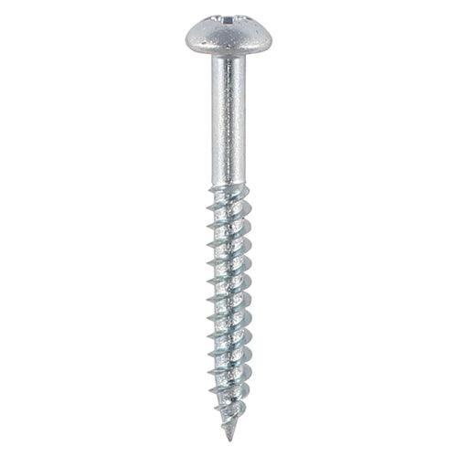 TIMCO Twin-Threaded Round Head Silver Woodscrews