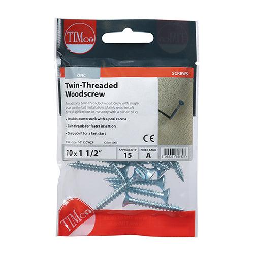 TIMCO Twin-Threaded Countersunk Silver Woodscrews