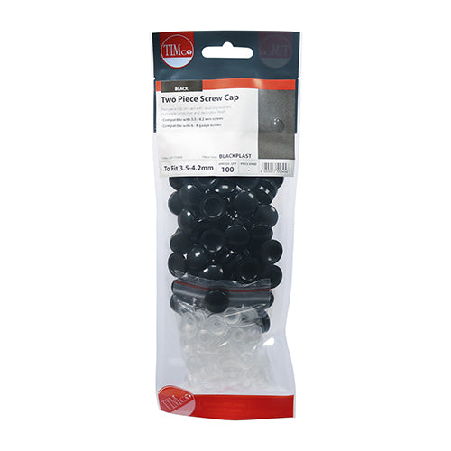 TIMCO Two Piece Screw Caps Black