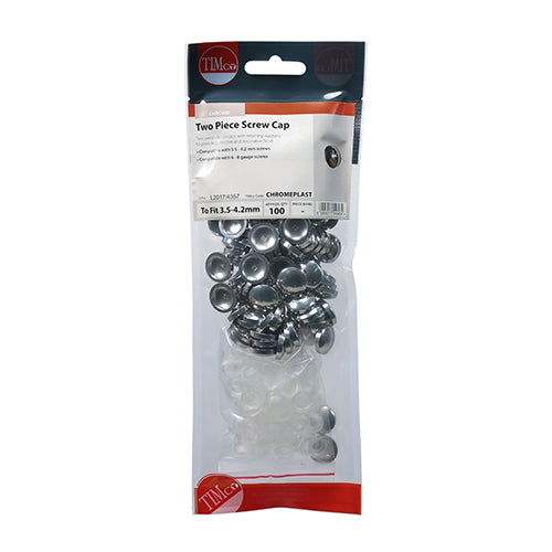 TIMCO Two Piece Screw Caps Chrome