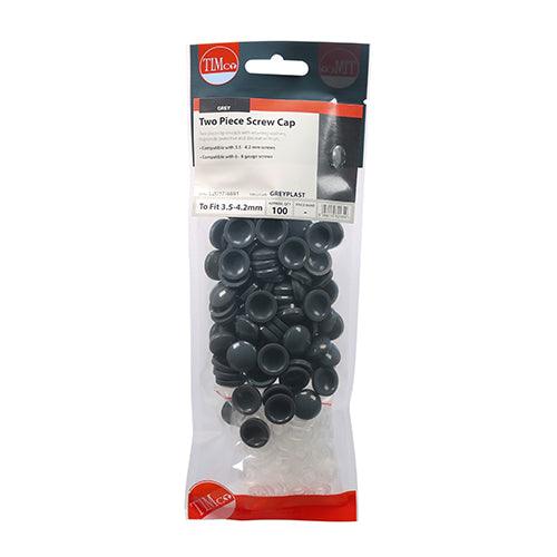 TIMCO Two Piece Screw Caps Grey - 0