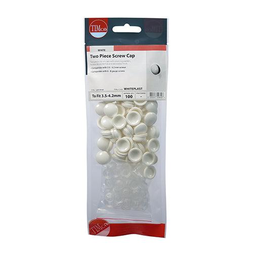 TIMCO Two Piece Screw Caps White