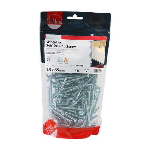 TIMCO Self-Drilling Wing-Tip Steel to Timber Light Section Silver Screws