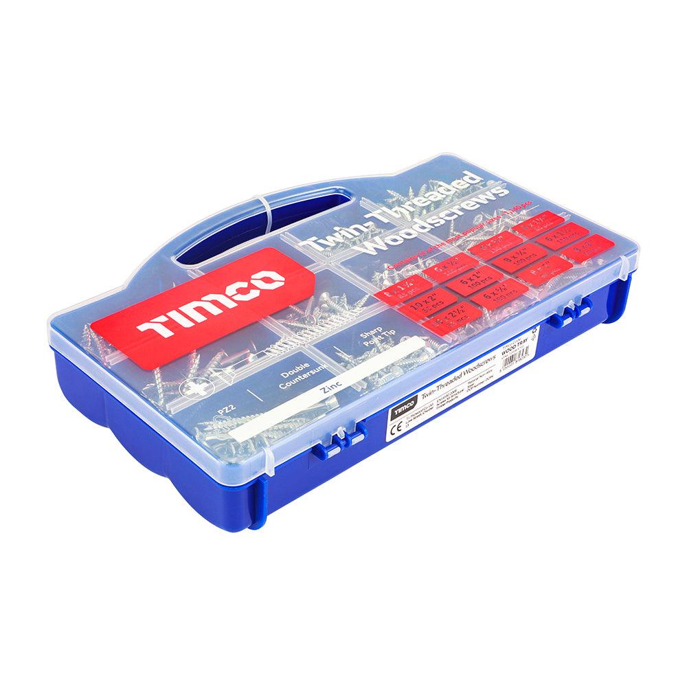 TIMCO Twin-Threaded Silver Woodscrews Tray