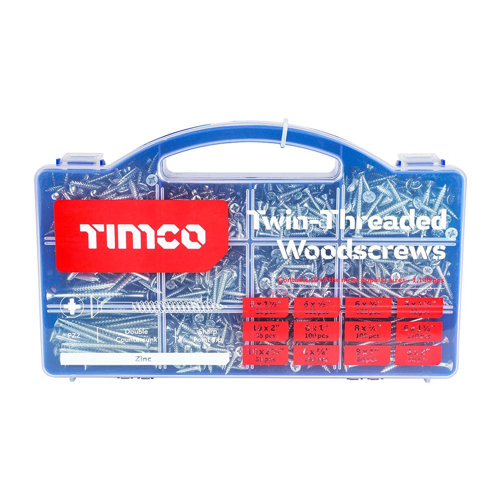 TIMCO Twin-Threaded Silver Woodscrews Tray - 0