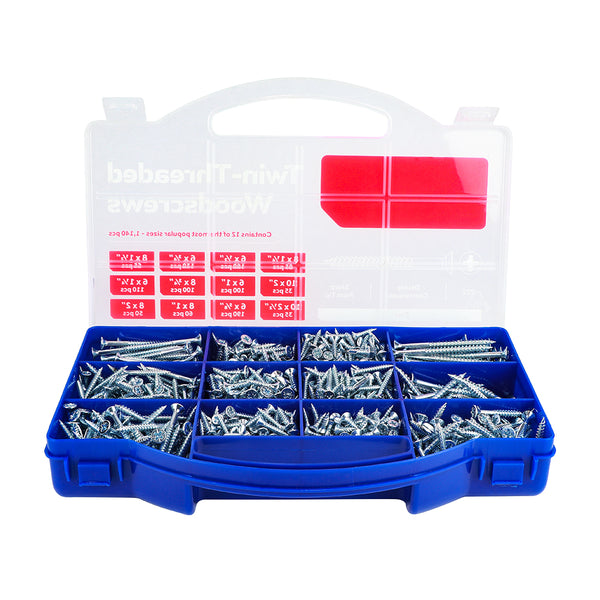 TIMCO Twin-Threaded Silver Woodscrews Tray