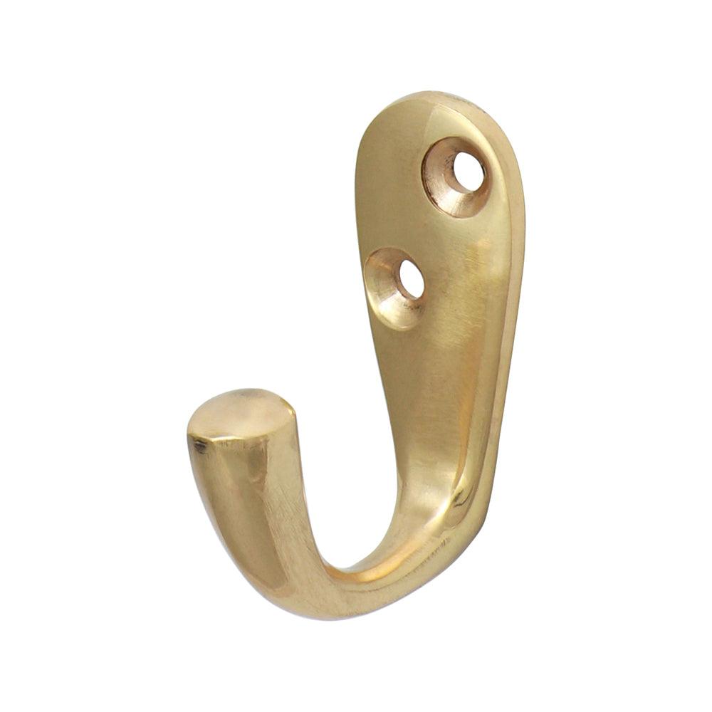 Single Robe Hook Pol. Brass - 0