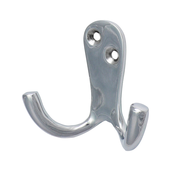 Double Robe Hook Pol. Chrome