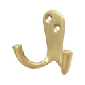 Double Robe Hook Pol. Brass