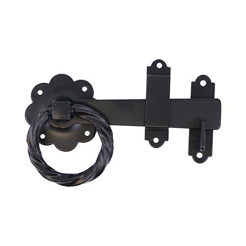 Ring Gate Latch - Plain Black - 0