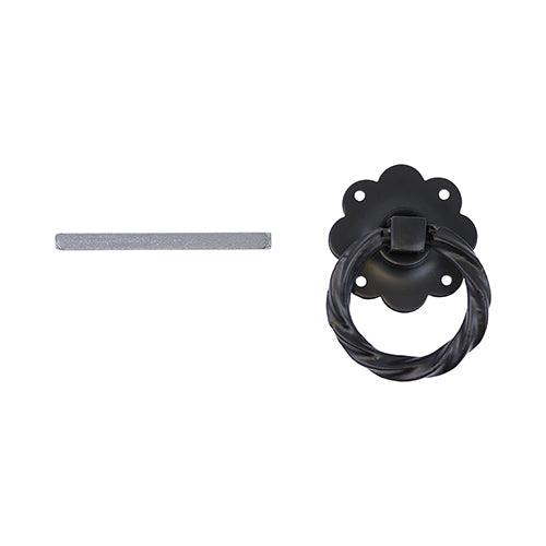 Ring Gate Latch - Plain Black