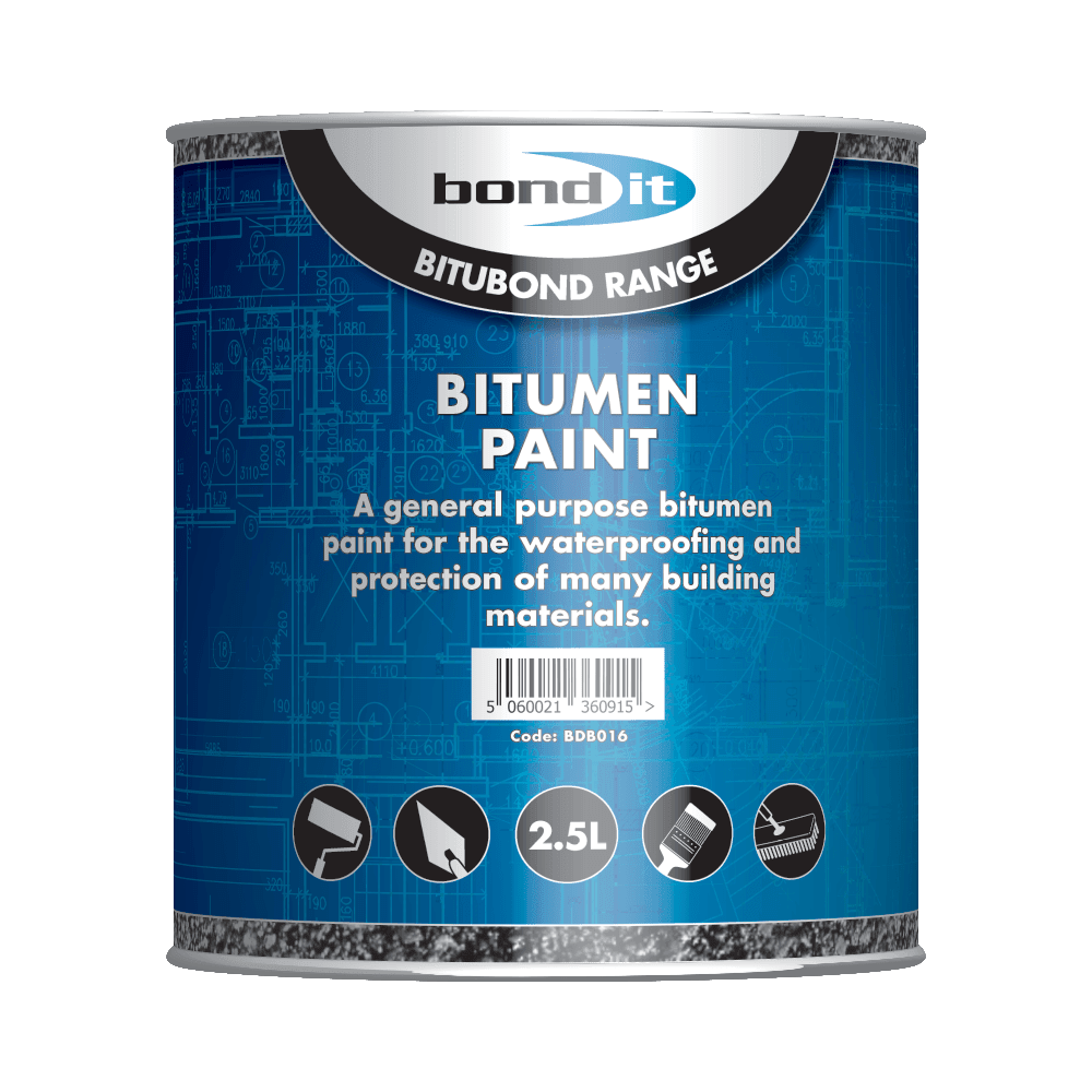 Bitumen Paint for the Waterproofing and Weather Protecting of Steelwork and Concrete Bond-It