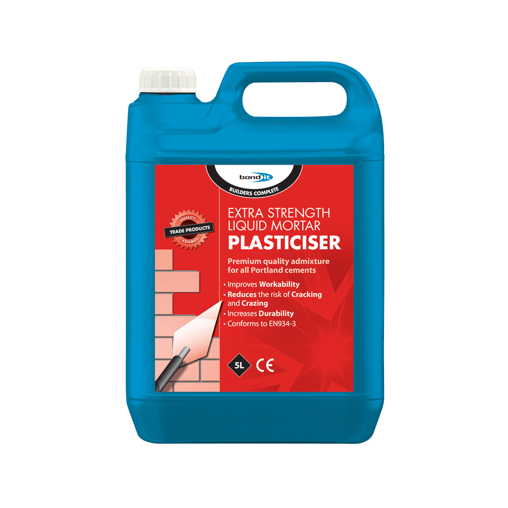 Liquid Mortar Plasticiser to Improve Brick Laying and Plastering Mortars Bond-It