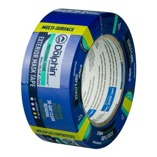 Tarp & Stucco Tape 30 DAY EXTERIOR MASKING TAPE Blue Dolphin